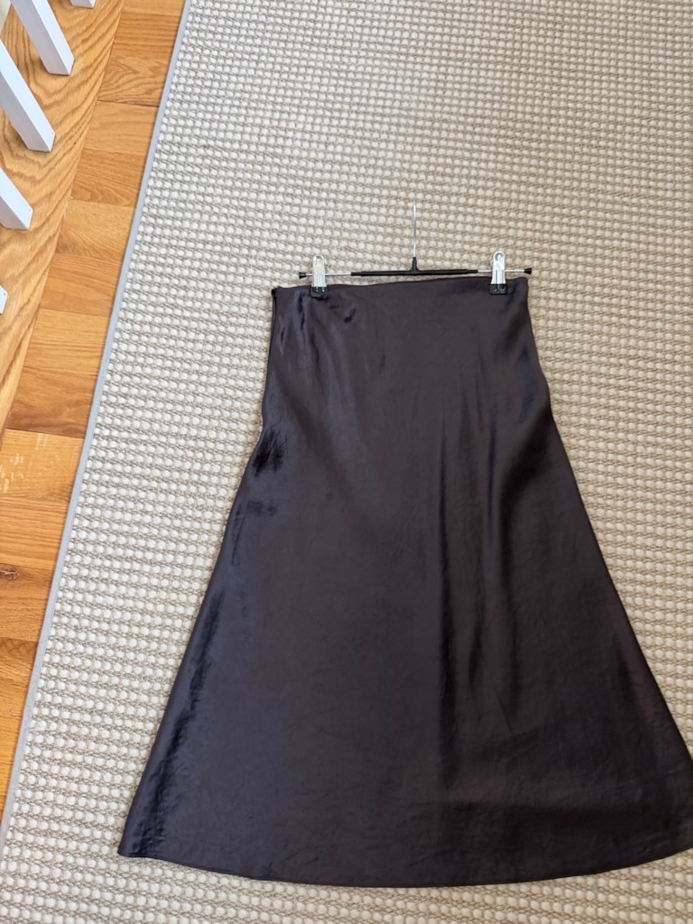 Babaton Satin Maxi Skirt in Deep Brown